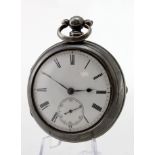 Victorian silver pair cased pocket watch, both cases hallmarked London 1875. Not working when