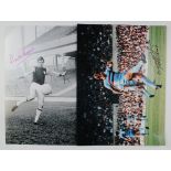 Two 16 x 12" individually signed photos of West Ham Legends Geoff Hurst and Martin Peters