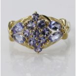 9ct Gold QVC Tanzanite set Ring size R weight 4.3g