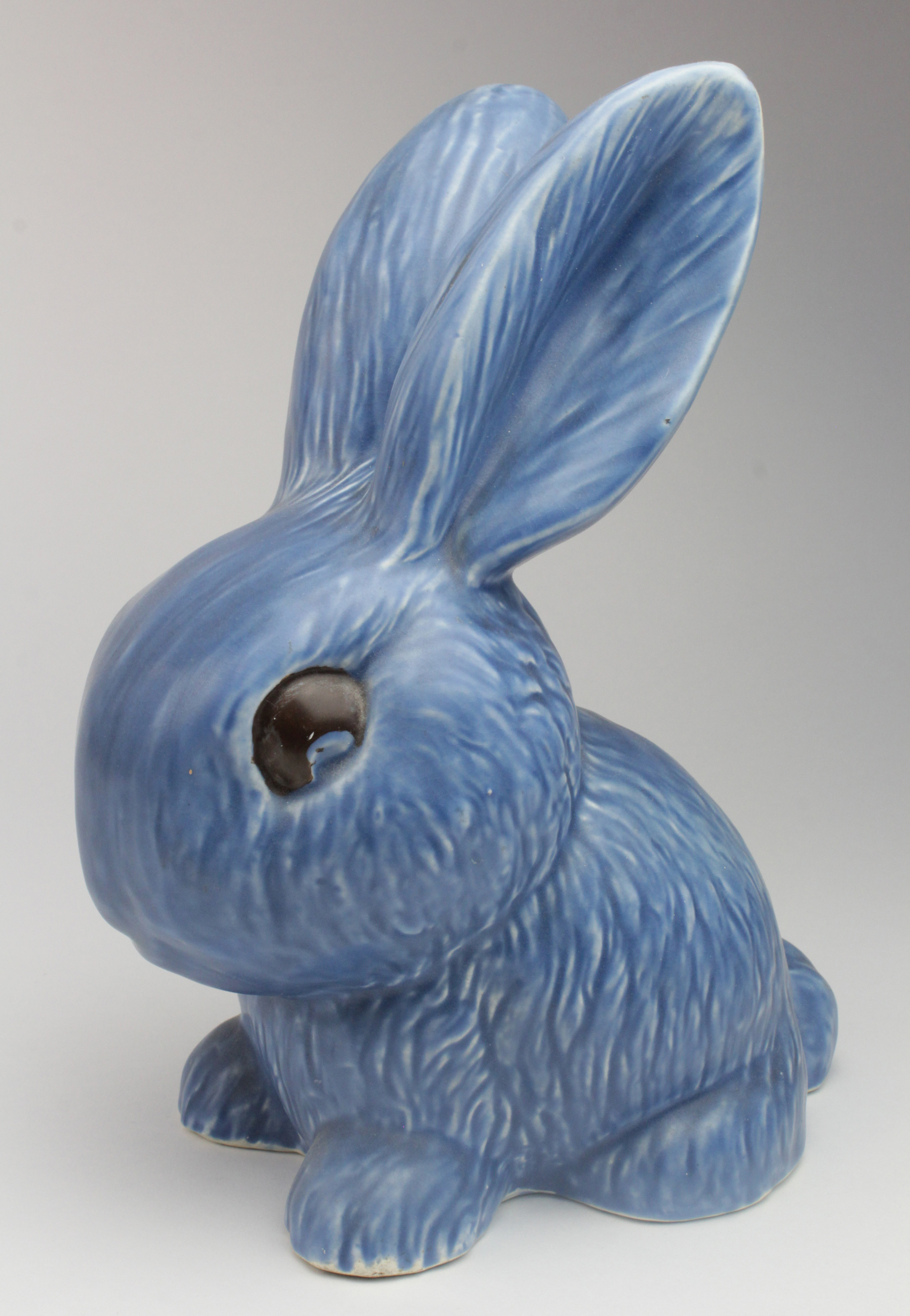 Large Sylvac blue bunny rabbit, base stamped '1028', height 24cm approx.