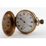 Gents 9ct cased full hunter pocket watch by Thomas Russell and son, Hallmarked Chester 1912. The