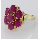 14ct Gold Ruby set Ring size M weight 6.0g