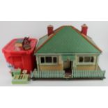 Dolls house bungalow, with built in wiring, circa mid 20th Century, height 44cm, width 67cm, depth
