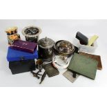 Miscellanea. A box of miscellaneous items, including Chinese cloisonne, silver plate, pictures &