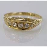 18ct Gold five stone Diamond Ring size P weight 3.1g