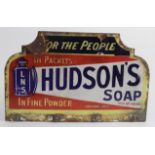 Advertising. An original Hudsons Soap enamel sign 'For the People, In Packets, In Fine Powder',