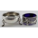 Early Edinburgh silver open salt hallmarked WT (William Taylor) dated for 1754, Assay Master Hugh