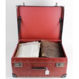 Ephemera - large brown suitcase packed with various paper items. Needs a good rummage. Heavy (