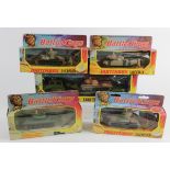 Matchbox. Five boxed Matchbox Battle Kings Military vehicles, comprising Sherman Tank (x 3), Tank