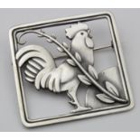 Georg Jenson sterling silver cockerel/rooster brooch (no 276) 38mm x 38mm approx