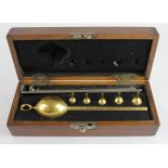 Customs & Excise mahogany cased saccharometer, thermometer by S. & A. Calderara, London