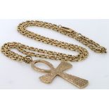 Heavy 9ct Cross on a 9ct chain (approx 28 inches). total weight 61g