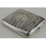 Silver cigarette case hallmarked F&S, Birm. 1921. Weighs 3 oz. approx.