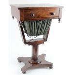 Mahogany sewing table, circa late 19th to early 20th Century, single drawer with slide out box