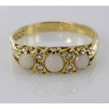18ct Gold Opal and Diamond set Ring size P weight 4.5
