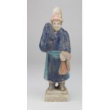 Chinese ming dynasty circa 1368-1644AD blue glazed attendant, 190mm