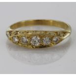 18ct Gold 5 stone Diamond ring size P weight 3.4g