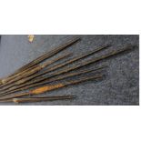 Spears. A collection of ten original carved spears from the Solomon Islands, circa 19th Century (