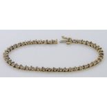 9ct Gold Diamond set Tennis Bracelet weight 6.2g