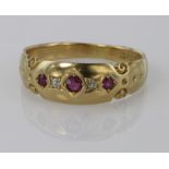 18ct Gold Ruby and Diamond Ring size Q weight 4.2g