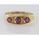 18ct Gold Ruby and Diamond Ring size I weight 1.8g