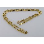 18ct yellow gold fancy link chain necklace, weight 24.7g