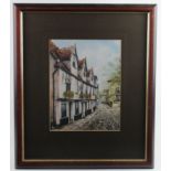 Reg Siger, Watercolour, depicting an East Anglian street scene, mounted, framed & glazed, image size