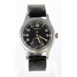 World War II military issue Vertex wristwatch "Dirty Dozen" type. Inscribed on the back "^ w.w.w A
