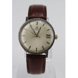 Gents stainless steel cased Omega automatic wristwatch circa 1964. The silvered dial with silvered