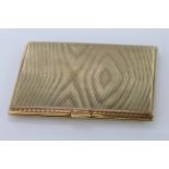 9ct gold cigarette case of rectangular form, hallmarked Birmingham 1925. approx 92mm x 78mm, total