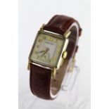 Gents 14ct gold filled wristwatch by Hamilton circa 1947 - 54. The two tone square dial with with