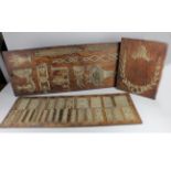 Three carved composition frieze tradesman sample boards, circa early 20th Century, containing