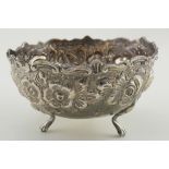 Continental silver bowl marked 800 plus a mark which looks like a crab, possibly late 19th c. Weighs