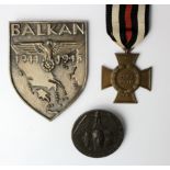 German Honour Cross without Swords maker marked 'A & S', 1935 pin badge Reichsparteitag reverse