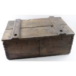 WW2 scarce Home Guard A W bombs original wooden storage box with precautions A W bombs enamel sign