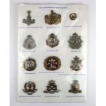 Badges: British Army WW1 & WW2 Line Regiment Cap badge selection. All cap badges are genuine. All