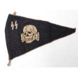 German SS Deaths head pennant for a staff car or tank commander.