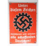 German tin wall plaque for an industrial cause , good apart from minor use damage.