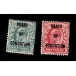 GB Board of Education Official EVII ½d & 1d stamps, very lightly mounted mint, light creasing.