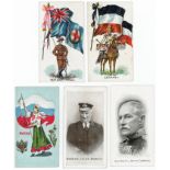 Military / Patriotic type cards, Taddy - Admirals & Generals no.4, Rutter - Flags & Flags with