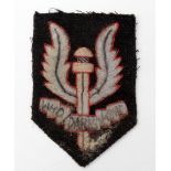 Badge a WW2 cloth SAS Special Air Service cloth Beret badge, service wear, VF