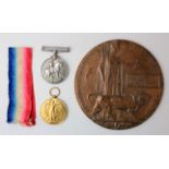 BWM & Victory Medal to 13885 Pte W W Shaw North'N R. With Death Plaque to Walter William Shaw.