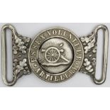 Essex Volunteer Artillery soldiers belt buckle (both parts) 1860-1908, as worn by the Harwich