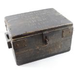 WW1 scarce wooden box for depth charges type D.D & G with instruction sheet fixed to inside of lid