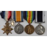 1915 trio with RN Long Service medal to 20568 A C Branton Ord RN HMS Pembroke comes with silver