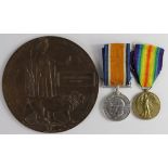 BWM & Victory Medal + Death Plaque to 24327 Pte Frederick George Webster 1st Bn Northamptonshire