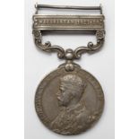 India General Service Medal GV with Waziristan 1921-24 clasp, named to 1165 NK. Mansy Ram, 2-19 HY'