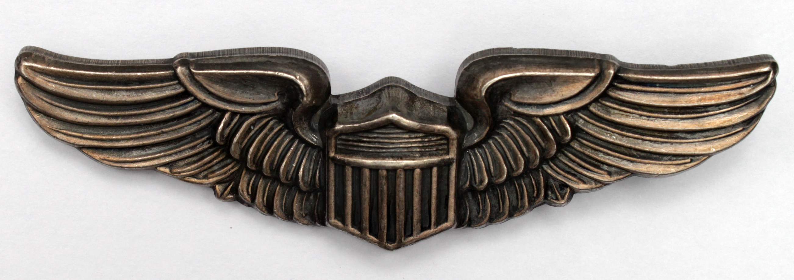 American WW2 Pilots General service wings, maker shield marked on reverse GVF