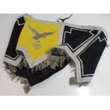 German Luftwaffe Kettle Drum skirt, bullion eagle on yellow background (Flight / Fallschirmjager).