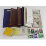 Box containing slip in photo albums of various cigarette & trade cards with Sports noted (qty) Buyer